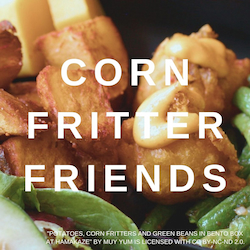 Square Ad for the Corn Fritter Friends website